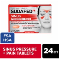 Sudafed PE Sinus Pressure + Pain Relief Decongestant Tablets Acetaminophen & Phenylephrine HCl Perspective: Main