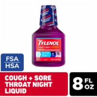 Tylenol Cold + Flu + Cough Night Liquid Medicine, Wild Berry Perspective: Main