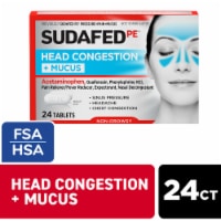 Sudafed PE Head Congestion + Mucus Relief Tablets Acetaminophen, Guaifenesin, Phenylephrine HCl