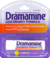 Dramamine Less Drowsy Tablets Perspective: front