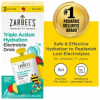 Zarbee's Triple Action Hydration Electrolyte Drink for Kids Dye-Free Strawberry Lemonade Flavor Perspective: Main