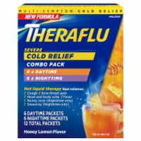 Theraflu Combo Daytime and Nighttime Severe Cold Relief Powder, Honey Lemon Flavor Perspective: Main
