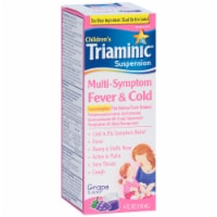 Triaminic Children's Grape Flavored Multi-Symptom Fever & Cold Liquid Medicine Perspective: Main