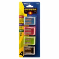 Pencil Sharpener 4pc Sq Double Blade by Bazic