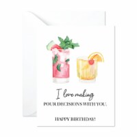 Pour Decisions Cocktail Birthday Card, Friend Birthday Card