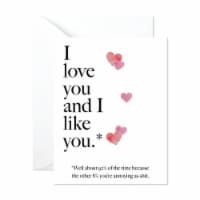 I Love You and I Like You Funny Romantic Card, Funny Anniversary Card, Love Greeting Card