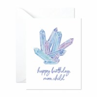 Crystals Moon Child Birthday Card, Manifestation Greeting Card, Crystal Lover Card