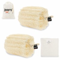 Premium Egyptian Loofah Sponge 2-Pack, Natural Exfoliating Body Scrubbers for Men and Women