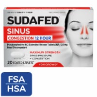 Sudafed Maximum Strength 12 HR Sinus Decongestant, Non-Drowsy Perspective: Main