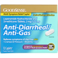 GoodSense Multi-Symptom Anti-Diarrheal/Anti-Gas Relief Caplets, 12 Ct Perspective: Main