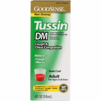 GoodSense Tussin DM Cough & Chest Congestion Cough Suppressant Liquid, 4 fl oz