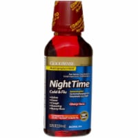 GoodSense Acetaminophen Nighttime Cold & Flu Relief Liquid, Cherry, 12 fl oz