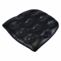 Commerical Seating Products CUP-V-Tufted-BK-WEB6 Indoor & Outdoor Black Tufted Vinyl Cushions