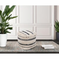 Chic Home FON9626-US Modern Transitional Cotton Wool Upholstered Striped Design Avis Ottoman