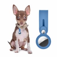 Silicone AirTag Dog Collar Holder KeyChain Loop Case with Film Protector