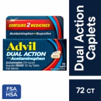 Advil Dual Action Pain Relief w/ Acetaminophen Ibuprofen Acetaminophen Caplets