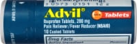 Advil Pain Reliever and Fever Reducer, Ibuprofen 200mg for Pain Relief - 10 Coated Tablets Perspective: Main
