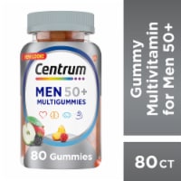 Centrum Multigummies for Men Fifty Plus Multivitamin and Multimineral Assorted Fruit Flavor Gummies Perspective: Main