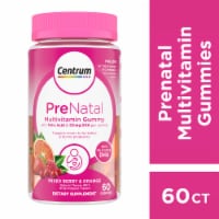 Centrum Prenatal Multivitamin with DHA and Folic Acid Mixed Berry and Orange Flavor Gummies Perspective: Main