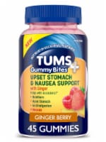 Tums+ Ginger Berry Gummy Bites Upset Stomach & Nausea Support Perspective: Main