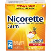 Nicorette Fruit Chill Nicotine Gum 2mg Bonus Pack Perspective: Main