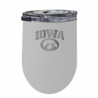 R & R Imports ITWE-C-IA20W Iowa Hawkeyes 12 oz Insulated Wine Stainless Steel Tumbler, White