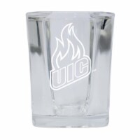 R & R Imports SGSE2-C-CHI20 University of Illinois at Chicago 2 oz Square Shot Glass Laser Et