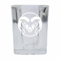 R & R Imports SGSE2-C-COL20 Colorado State Rams 2 oz Square Shot Glass Laser Etched Logo Desi