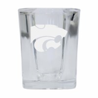 R & R Imports SGSE2-C-KSU20 Kansas State Wildcats 2 oz Square Shot Glass Laser Etched Logo De