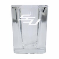 R & R Imports SGSE2-C-SSU20 Savannah State University 2 oz Square Shot Glass Laser Etched Log