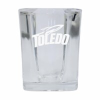 R & R Imports SGSE2-C-TOL20 Toledo Rockets 2 oz Square Shot Glass Laser Etched Logo Design -
