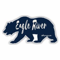 Eagle River Wisconsin Souvenir Decorative Stickers (Choose theme and size) Single Unit