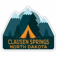 Clausen Springs North Dakota Souvenir Decorative Stickers (Choose theme and size) Single Unit