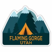 Flaming Gorge Utah Souvenir Decorative Stickers (Choose theme and size) 4-Pack 2-Inch Tent