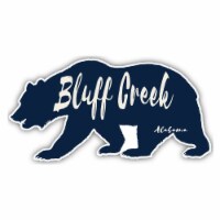 Bluff Creek Alabama Souvenir Decorative Stickers (Choose theme and size) 4-Pack 4-Inch Bear