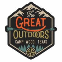 Camp Wood Texas Souvenir Decorative Stickers (Choose theme and size) 4-Pack 4-Inch Great
