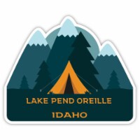 Lake Pend Oreille Idaho Souvenir Decorative Stickers (Choose theme and size) 4-Inch Tent