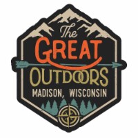 Madison Wisconsin Souvenir Decorative Stickers (Choose theme and size) 4-Inch Great Outdoors
