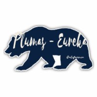 Plumas - Eureka California Souvenir Decorative Stickers (Choose theme and size) Single Unit