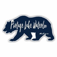 Portage Lake Waterloo Michigan Souvenir Decorative Stickers (Choose theme and size) Single
