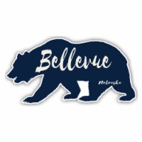 Bellevue Nebraska Souvenir Decorative Stickers (Choose theme and size) 4-Pack 6-Inch Bear