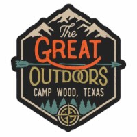 Camp Wood Texas Souvenir Decorative Stickers (Choose theme and size) 4-Pack 6-Inch Great