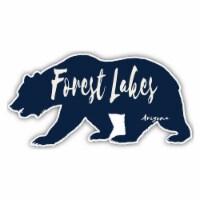 Forest Lakes Arizona Souvenir Decorative Stickers (Choose theme and size) 4-Pack 6-Inch Bear