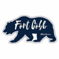 Fort Cobb Oklahoma Souvenir Decorative Stickers (Choose theme and size) 4-Pack 6-Inch Bear