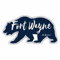 Fort Wayne Indiana Souvenir Decorative Stickers (Choose theme and size) 4-Pack 6-Inch Bear
