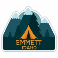 Emmett Idaho Souvenir Decorative Stickers (Choose theme and size) 4-Pack 8-Inch Tent