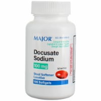 Major Docusate Sodium Stool Softener Laxative Softgels, 100 Ct Perspective: Main