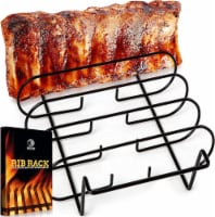 MOUNTAIN GRILLERS BBQ Rib Racks for Gas/Charcoal Grill, Holds 5 Ribs, Non-Stick