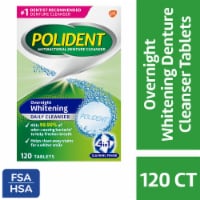 Polident Overnight Whitening Antibacterial Denture Cleaner Tablets