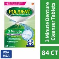 Polident Three Minute Triple Mint Antibacterial Denture Cleanser Effervescent Tablets